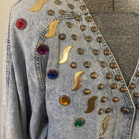 Vintage Monique Fashions embellished denim shacket - Picture 3 of 12